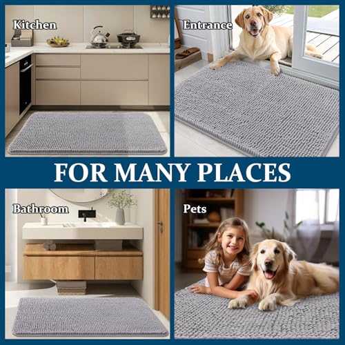Dog Door Mat for Muddy Paws 54x32 (Light Grey / 54" X 32")