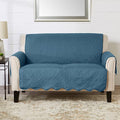 Reversible Loveseat Cover (Loveseat / Smoke Blue / Ivory)