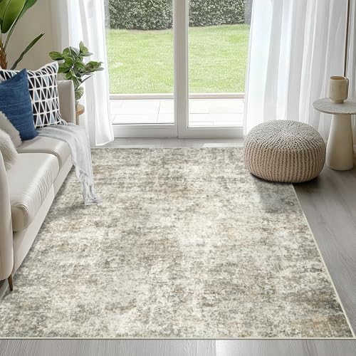 4x6 Area Rugs for Living Room Washable Bedroom Dining Room Beige Brown (Beige/Brown / 4' x 6' (Rectangular))