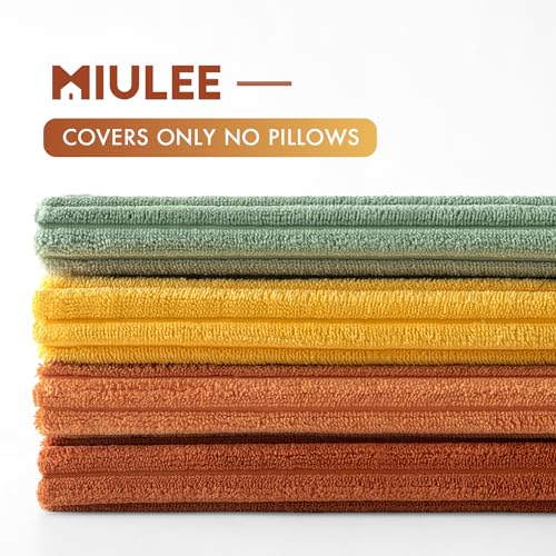 Fall Decorative Throw Pillow Covers Yellow Rust Green 18x18 (18" x 18" (Pack of 4) / Rust-green)