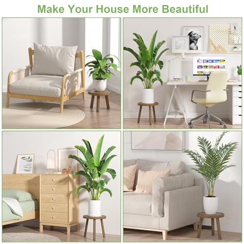 3 Pack Wood Plant Stands Indoor (Dark Gray / 3 Pack)