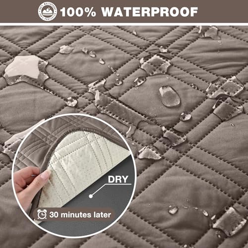 100% Waterproof Recliner Sofa Cover (Taupe / 3 Seater Standard)