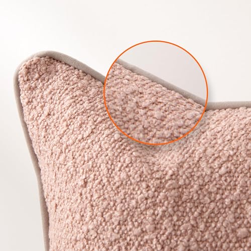 Boucle Throw Pillow Covers for Couch (Pink / 24" x 24" (Pack of 2))
