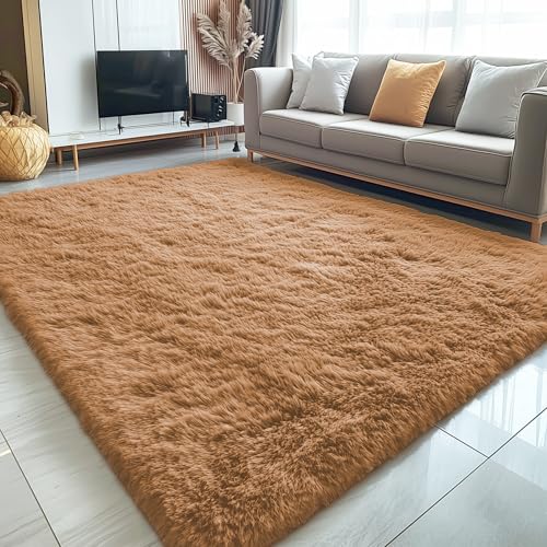 5x8 Machine Washable Large Area Rugs for Living Room (5x8 Ft / Khaki)