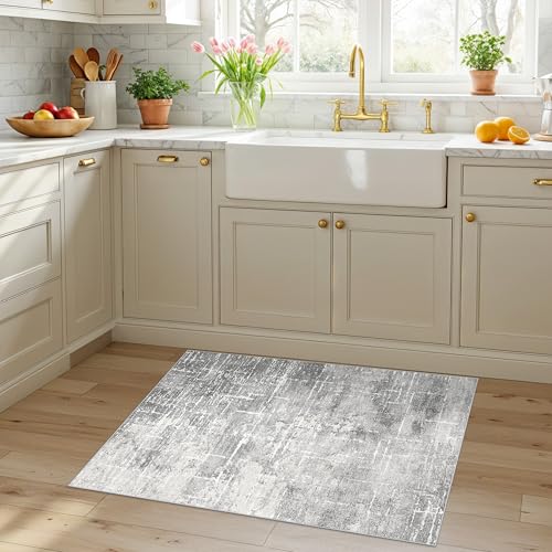 Abstract 2x3 Entryway Area Rugs (2' x 3' (Rectangular) / Light/Grey)