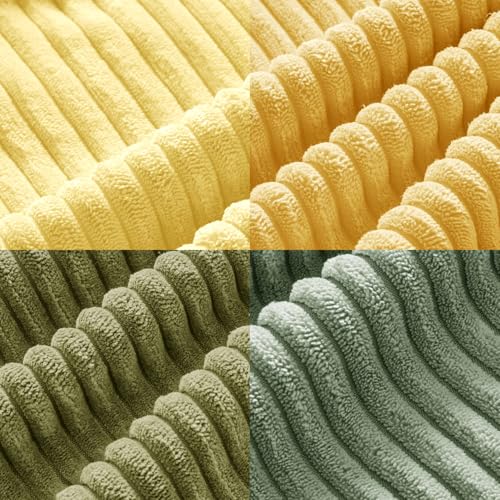 Soft Corduroy Decorative Throw Pillow Covers Yellow Green 18x18 (18" x 18" (Pack of 4) / Orange Yellow)