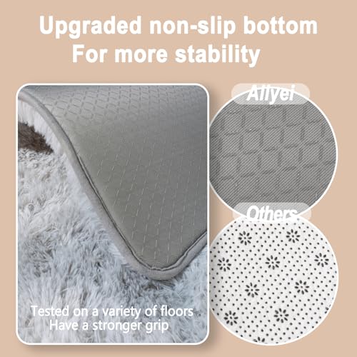 Ultra Soft Runner Rugs with Upgraded Non (2' x 6' (1 pc) / Tie-dye Light Grey)