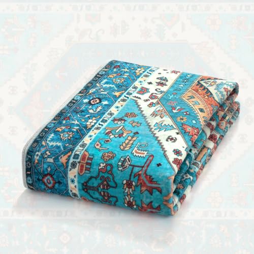 4x6 Washable Non Slip Boho Area Rug for Bedroom (Blue/Multi / 4' x 6' (Rectangular))
