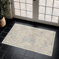 Washable 2x4 Rug Non Slip (Beige Blue / 2' x 4' (Rectangular))