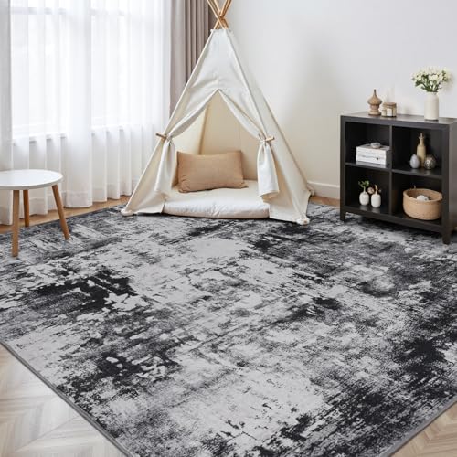 5x7 Area Rugs for Living Room (03-black Grey / 5' x 7' (Rectangular))