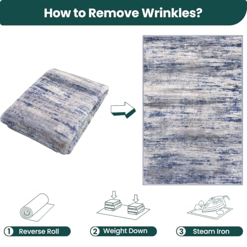 Abstract Rugs for Entryway 2x3 Washable Small Area Rug Grey (Blue-grey / 2' x 3' (Rectangular))