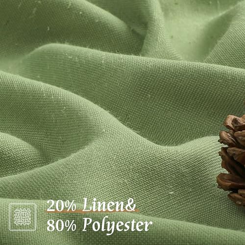 Sage Green Linen Curtains for Small Windows 45 Inch Length 2 Panels (42"W x 45"L (Pack of 2) / Rod Pocket - Sage Green)