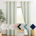 Sage Green 100% Blackout Linen Texture Curtains 84 inches Long 2 Panels for Boy's Room (42"W x 84"L (Pack of 2) / Sage Green)