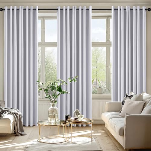 Blackout Curtains for Bedroom 2 Panels 50x84 Inch Long Greyish White (Greyish White / 50"W x 84"L (Pack of 2))