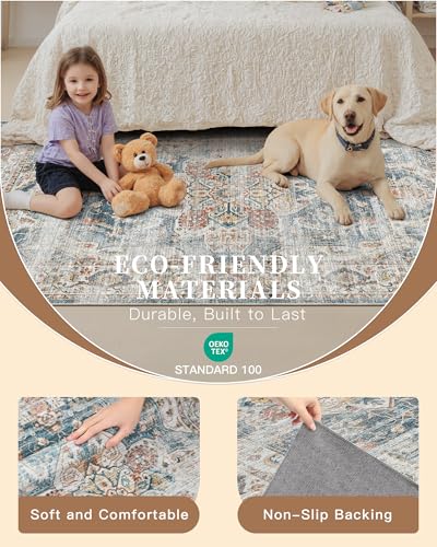 Washable Area Rug 2x3 Small Entryway Rugs Non (Navy / 2' x 3' (Rectangular))