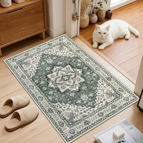 2x3 Area Rugs Living Room (Green Ivory / 2' x 3' (Rectangular))