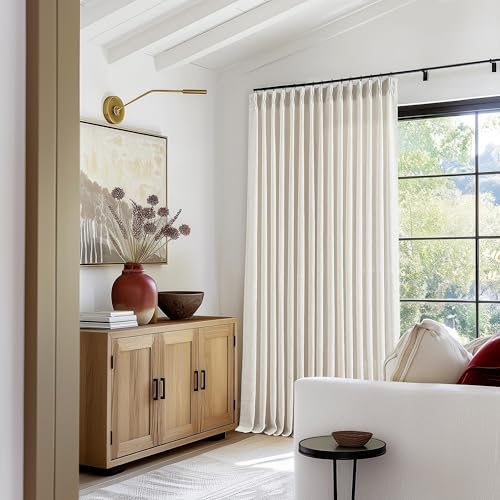 Natural Pinch Pleated Linen 90 Inch Curtains 100 Inch Width (Natural / 100"W x 90"L (Pack of 1))