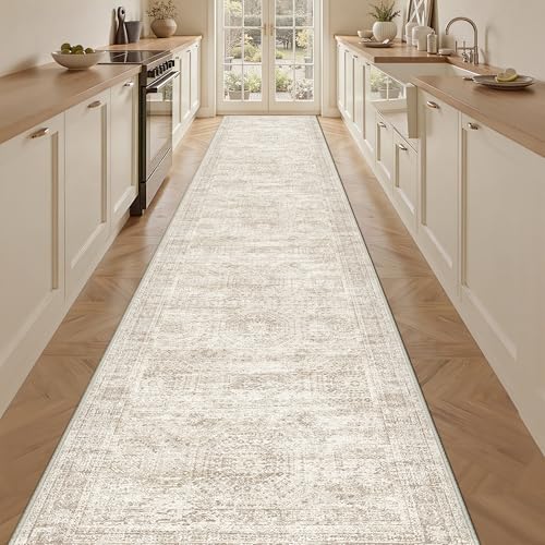 3x14 Runner Rug Non Slip (Beige/Ivory / 3' x 14' (Runner))