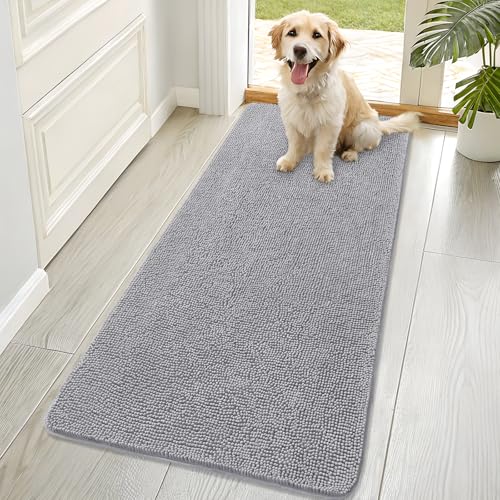 Dog Door Mat for Muddy Paws 70x32 (Light Grey / 70" X 32")