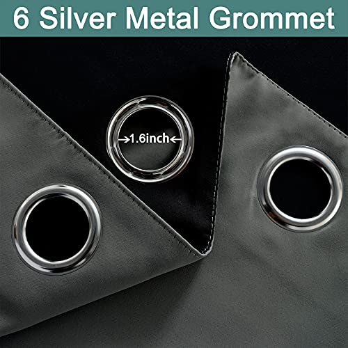 Dark Grey 100% Blackout Curtains 84 Inches Long 42" Wide 2 Panels (42"W x 84"L (Pack of 2) / Dark Grey)