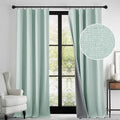 100% Blackout Linen Textured Curtains 108 inches Long (Aqua / 52"W x 108"L (Pack of 2))