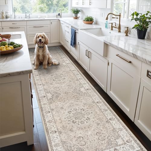Hallway Washable Runner Rug (2' x 10' (Rectangular) / Beige)