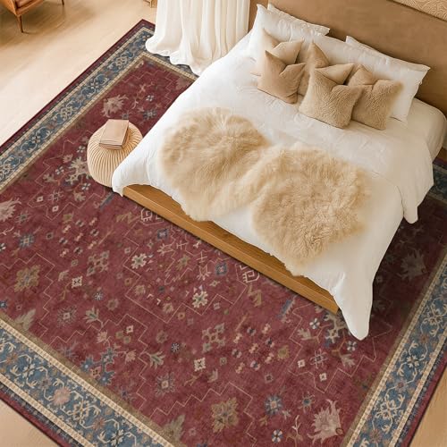 7x9 Dining Room Rugs for Under Table (7' x 9' (Rectangular) / Burgundy)