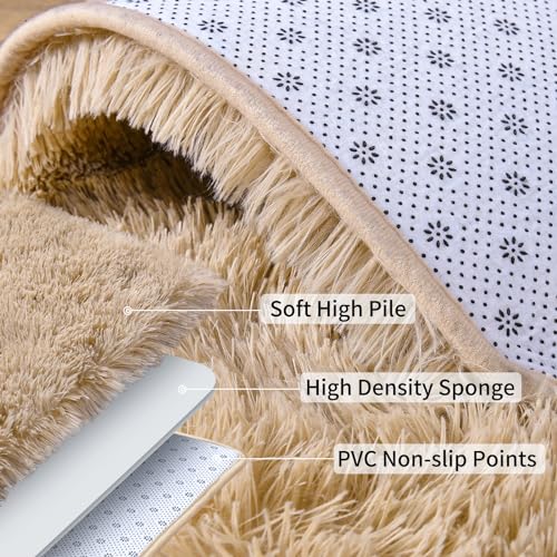 Soft Runner Rugs for Bedroom Hallways (2' x 6' (2 pcs) / Beige)