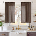 Brown Linen Curtains 40 Inch Length (Brown / 42"W x 40"L (Pack of 2))