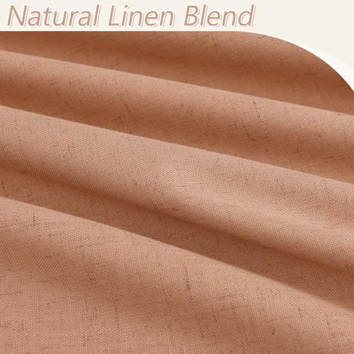 100% Blackout Curtains 84 Inch Length 2 Panels Set for Living Room Bedroom Back Tab Thermal Insulated Black Out Linen Drapes Room Darkening Peach Quartz (Peach Quartz / 52"W x 84"L (Pack of 2))