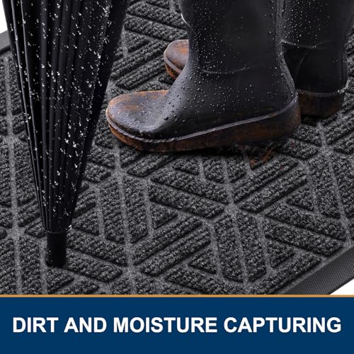 Front Door Mat Outside Entrance (Grey / 47" X 32")