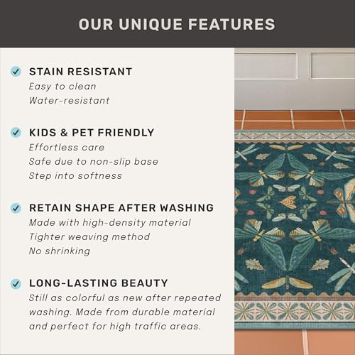 Dark Teal 4x6 Area Rugs for Door Mat Entrance (4' x 6' (Rectangular) / Teal)