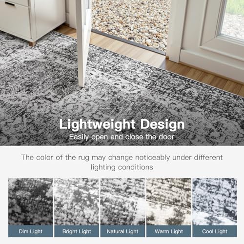 8x10 Washable Rugs for Bedroom Non (Vintage Dark Grey / 8' x 10' (Rectangular))