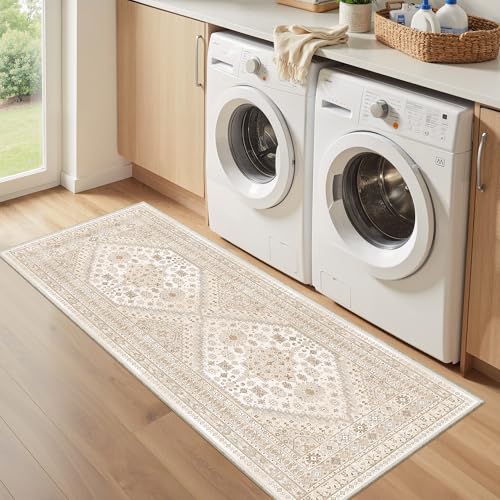 2x6 Runner Rug Non Slip (Cream/Beige / 2' x 6' (Runner))