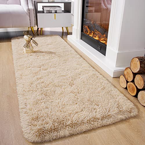 Soft Runner Rugs for Bedroom Living Room Plush Fluffy Rug 2x5 (Camel / 2' x 5' (Runner))