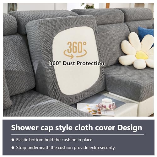 Couch Cushion Covers for Sofa Couch Covers Wear (Texture-sea Blue / Large Back Cover)