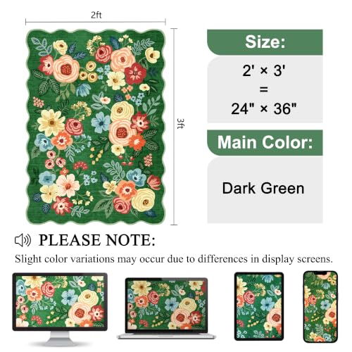 2x3 Rug for Entryway (Dark Green (Big) / 2' x 3' (Rectangular))