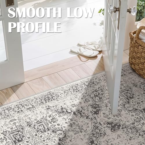 3x12 Washable Hallway Runner Rug (Distressed Grey / 3x12)