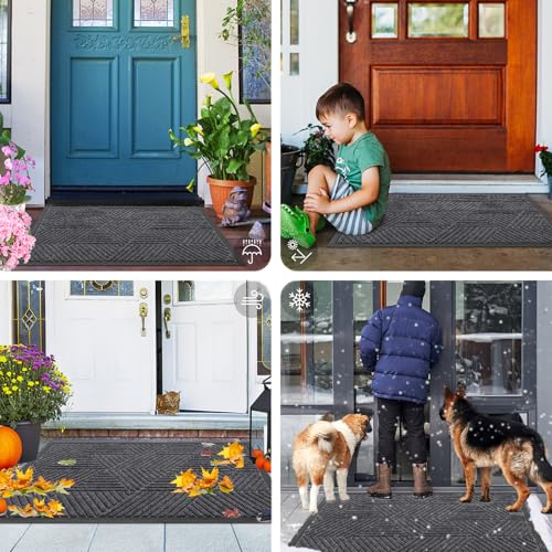 Front Door Mat Outside Entrance (Light Grey / 47" X 32")