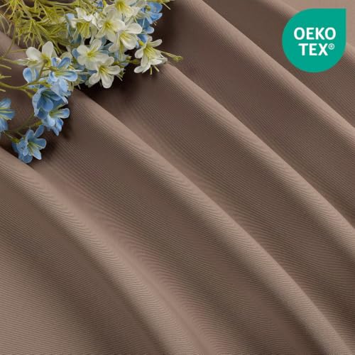 Khaki Blackout Curtains 45 inch Length 2 Panels Set (Khaki / 52"W x 45"L (Pack of 2))