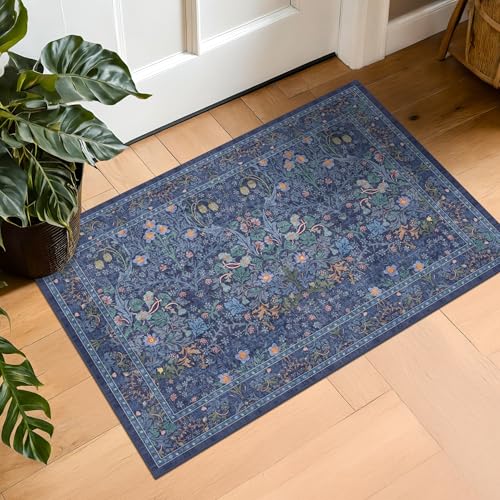 Navy Blue Washable 2x3 Entry Rug (Dark Blue / 2' x 3' (Rectangular))