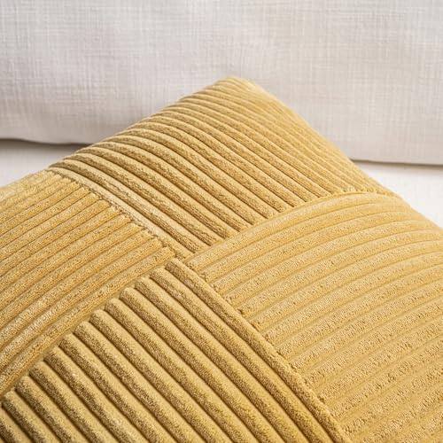 2 Packs Mustard Yellow Euro Decorative Throw Pillow Covers 28x28 Inch for Couch Bed (Mustard Yellow / 28" x 28" (Pack of 2))