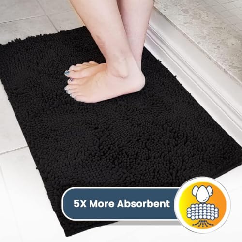 Super Water Absorbent Door Mat Indoor (Black / 24" x 72")