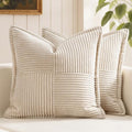 Decorative Throw Pillow Covers for Couch 20x20 Inch Beige 2 Pack (Beige / 20" x 20" (Pack of 2))