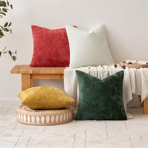 Decorative Couch Throw Pillow Covers 20x20 in Pure White 2 Pack (20" x 20" (Pack of 2) / Pure White)