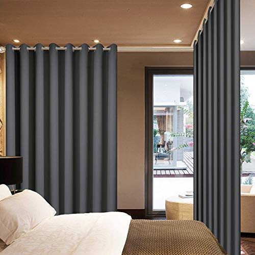 Dark Grey Room Darkening Curtains 84 inch Sliding Door Drapes (Dark Grey / 100"W x 84"L (Pack of 1))