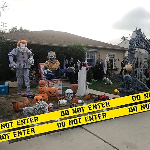 1.9inch x 82Feet Halloween Decorations Caution Tape Roll Halloween Caution Tape Halloween Tape Scary Warning Tape for Halloween Party Decorations Indoor Outdoor (Do Not Enter Tape)