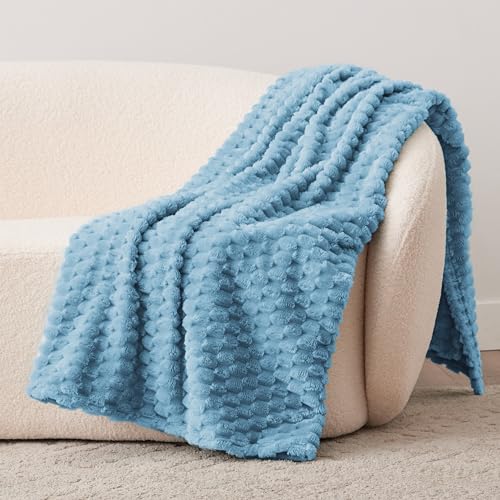 Turtle Shell Twin Size Throw Blanket Blue for Couch & Sofa (Blue / Twin)