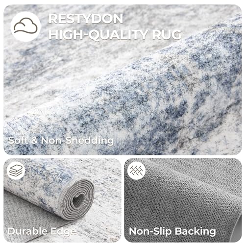2x6 Runner Rug Non Slip (Blue/Brown/Ivory / 2' x 6' (Runner))