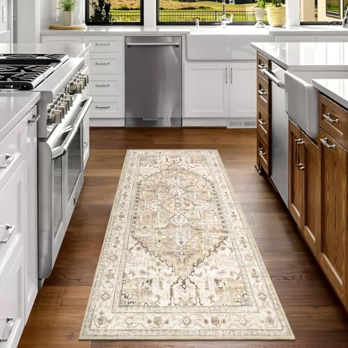 Washable Runner Rug (3' x 6' / Beige Brown)